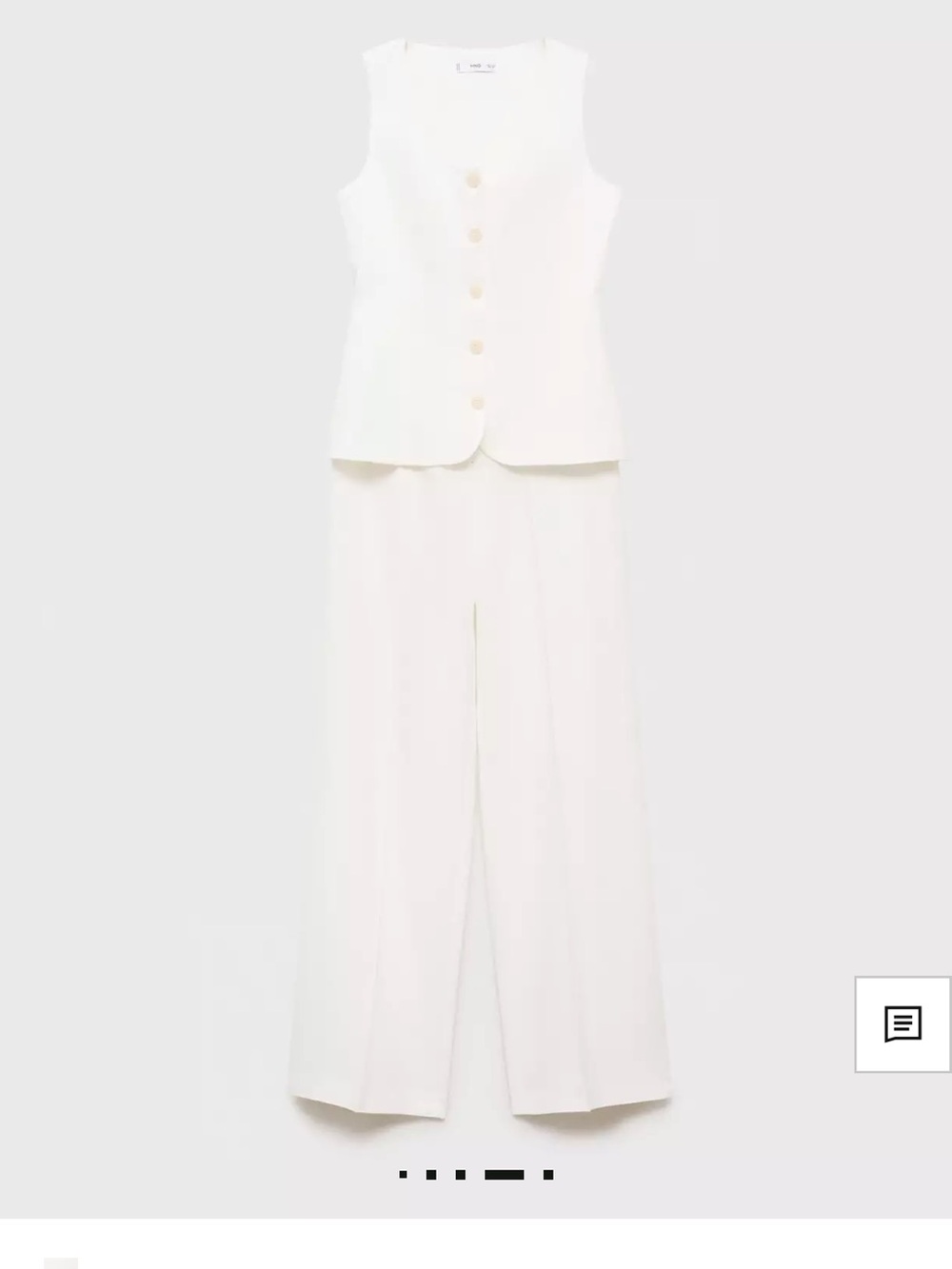 Mango off white Suit-style linen jumpsuit